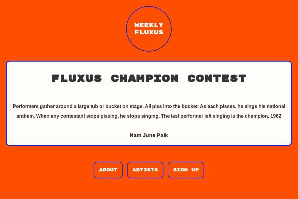 Weekly Fluxus